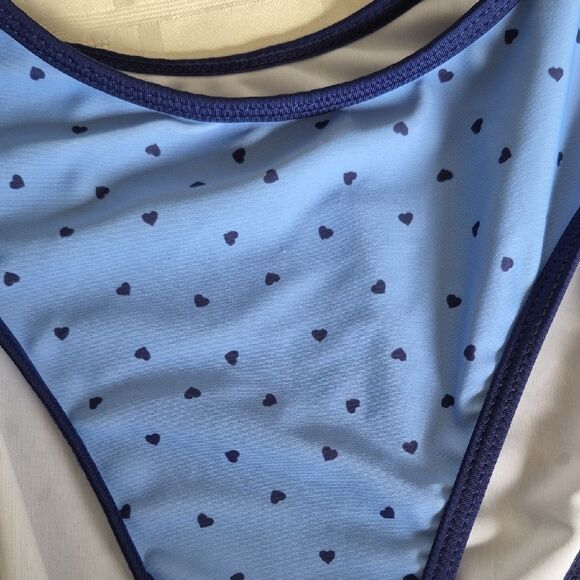 Forever 21 Blue Heart One Piece Swim Wear Medium - Picture 12 of 16